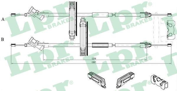 Cable Pull, parking brake C0227B