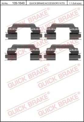Accessory Kit, disc brake pad 109-1649
