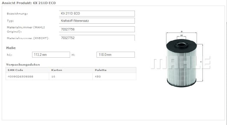 Filter diesel fuel KX211D - image 4