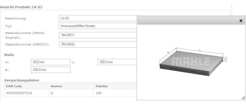 Filter cabin LA93 - image 8