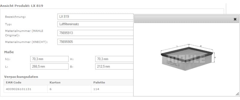 Filter air LX819 - image 8