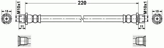 Brake hose rear OP21.113