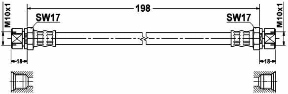 Brake hose rear OP21.146