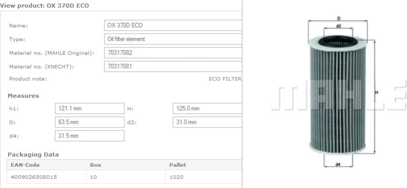 Filter oil OX370D - image 8