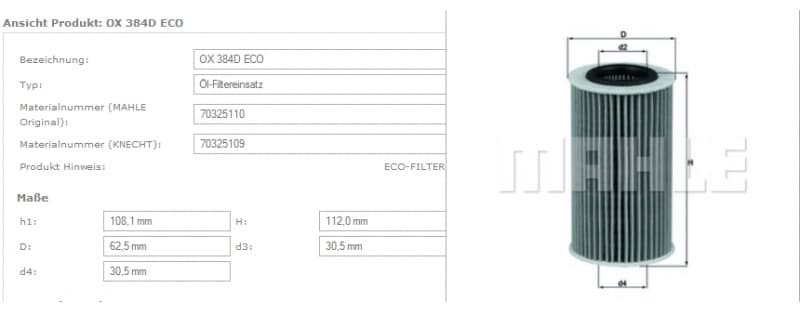 Filter oil OX384D - image 4