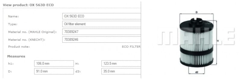 Filter oil OX563D - image 4