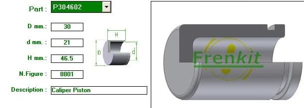 Brake caliper piston rear P304602