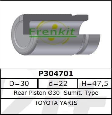 Brake caliper piston rear P304701
