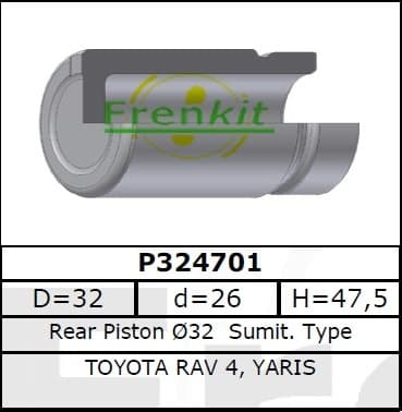 Brake caliper piston rear P324701
