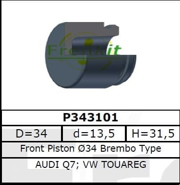 Brake caliper piston front P343101