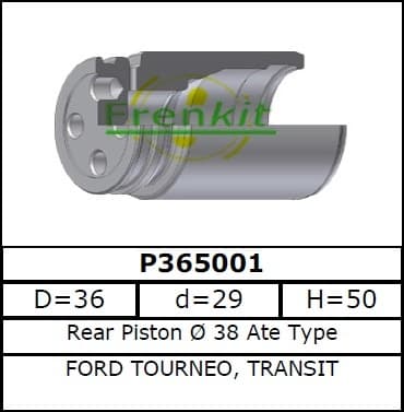 Brake caliper piston rear P365001