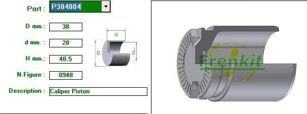 Brake caliper piston rear P384804
