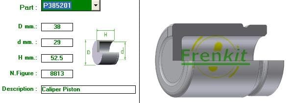 Brake caliper piston rear P385201