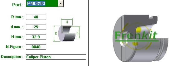 Brake caliper piston rear P403203