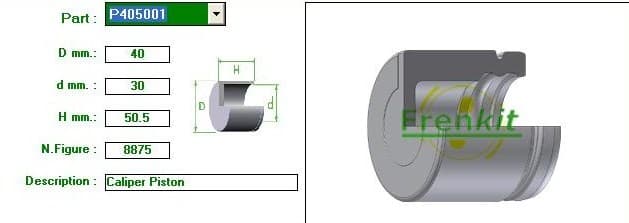 Brake caliper piston rear P405001