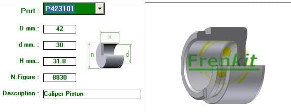 Brake caliper piston rear P423101