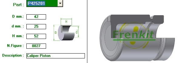 Brake caliper piston rear P425201