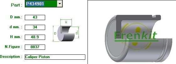 Brake caliper piston rear P434901