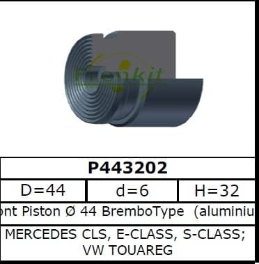 Brake caliper piston rear P443202