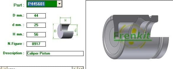 Brake caliper piston front P445601