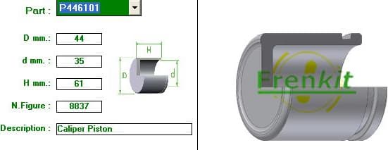 Brake caliper piston front P446101