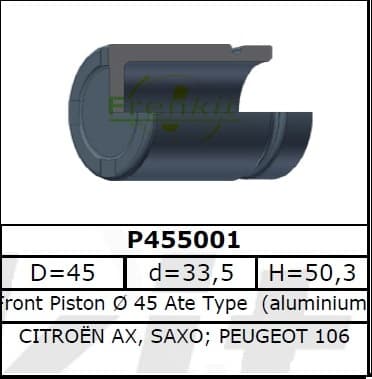 Brake caliper piston front P455001