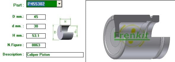 Brake caliper piston front P455601