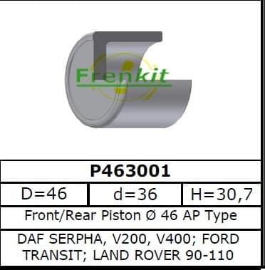 Brake caliper piston front P463001