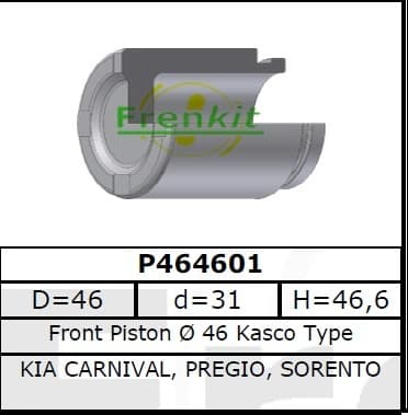 Brake caliper piston front P464601