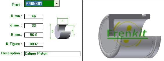Brake caliper piston front P465601