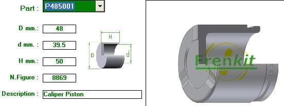 Brake caliper piston front P485001
