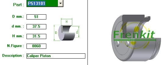 Brake caliper piston front P513101