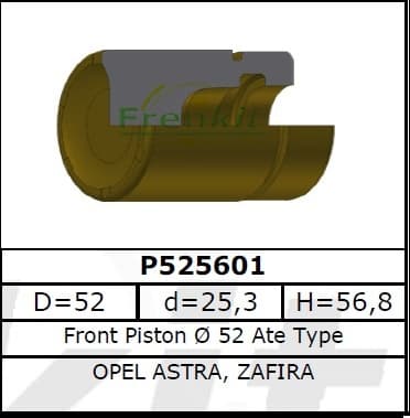 Brake caliper piston front P525601