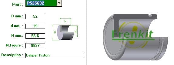 Brake caliper piston front P525602