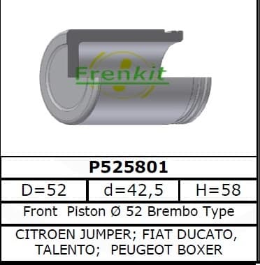 Brake caliper piston front P525801