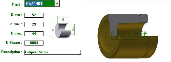 Brake caliper piston front P574401