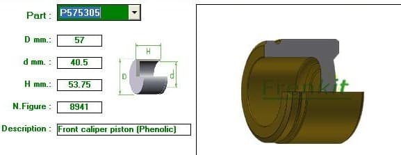Brake caliper piston rear P575305