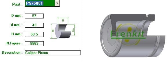 Brake caliper piston front P575801