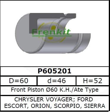 Brake caliper piston front P605201