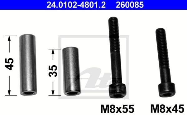 Guide Sleeve Kit, brake caliper 24.0102-4801.2