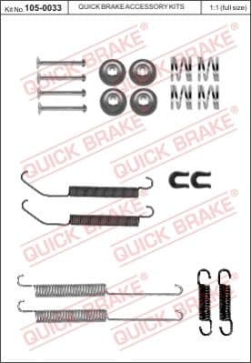 Brake shoes accessory kit 105-0033
