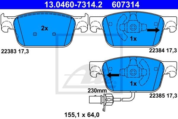 Brake Pad Set, disc brake 13046073142