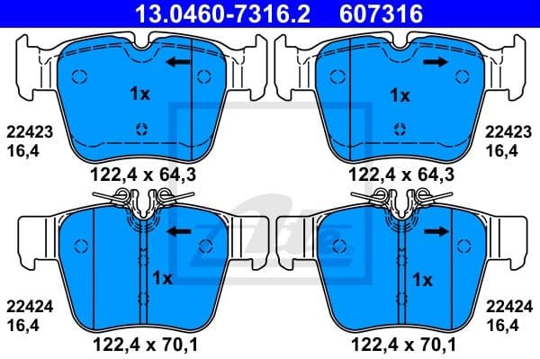 Brake Pad Set, disc brake 13046073162