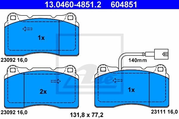 Brake Pad Set, disc brake 13046048512