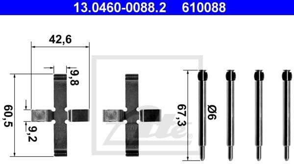 Accessory Kit, disc brake pad 13046000882