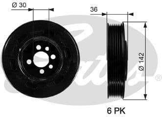 Belt Pulley, crankshaft TVD1009
