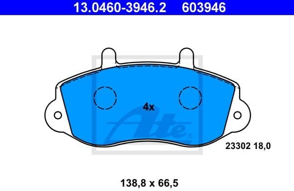 Brake Pad Set, disc brake 13.0460-3946.2