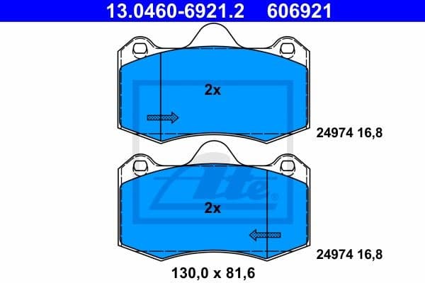 Brake Pad Set, disc brake 13.0460-6921.2