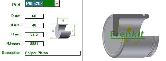 Brake caliper piston front P605202