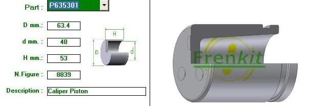 Brake caliper piston front P635301